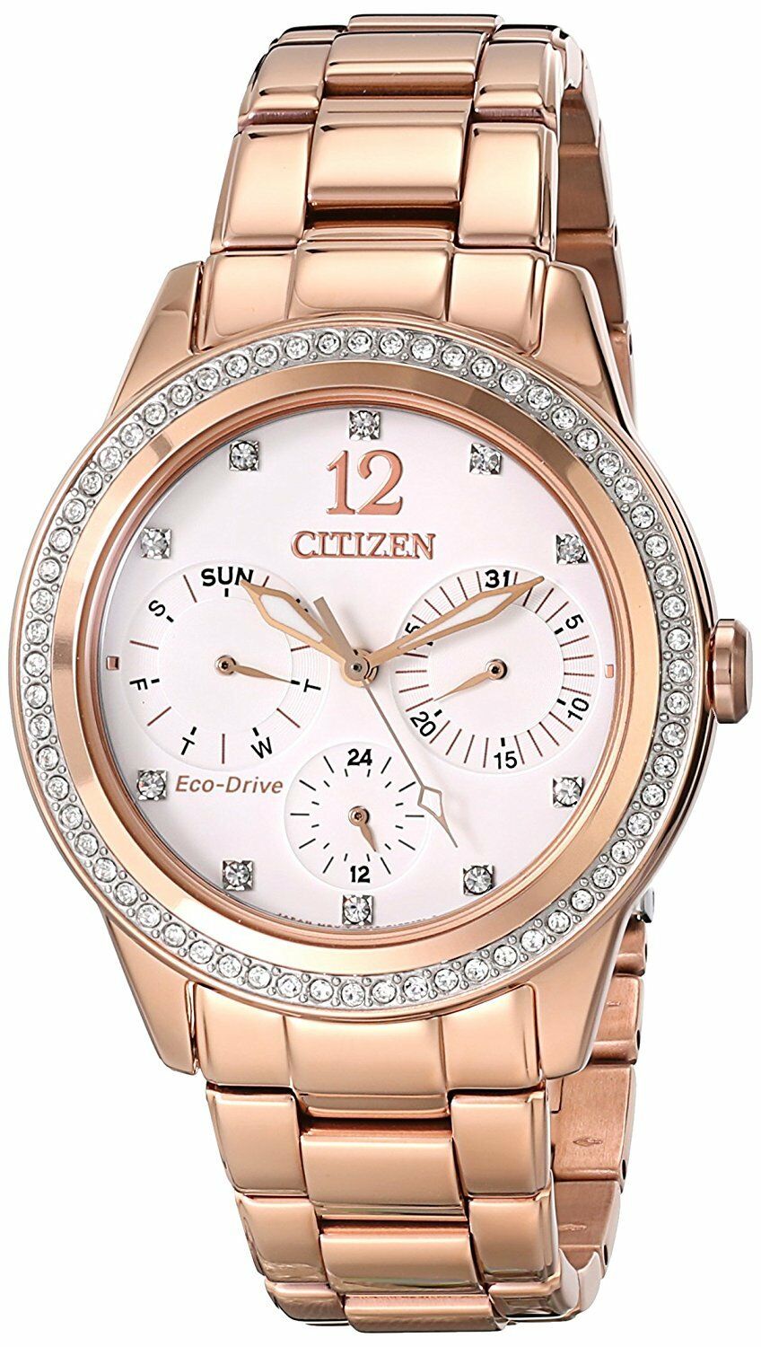 Citizen Eco-Drive Women's FD2013-50A Silhouette Crystals Rose Gold 